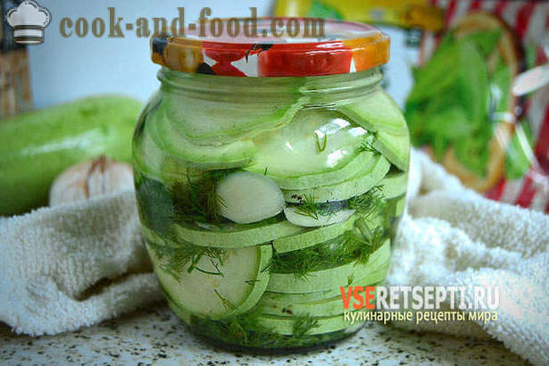 En läcker recept för inlagda zucchini med vitlök för vintern