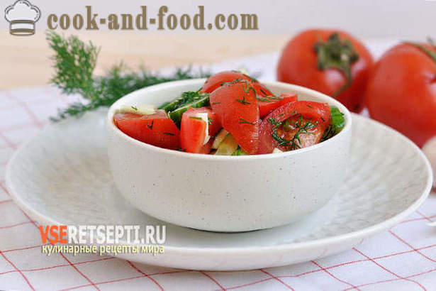 Recept sallad på gurka, tomater och zucchini
