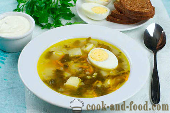 Sorrel soppa med ägg recept med ett foto
