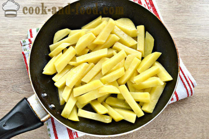 Stekt potatis med ost - hur man lagar läckra potatis med ost, en steg för steg recept foton