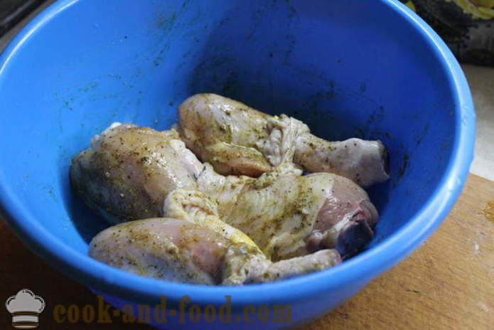 Fyllda kyckling kycklingben i ugnen - hur man lagar en läcker kycklingklubbor, en steg för steg recept foton