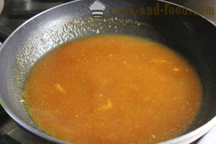 Mitboly Chicken - hur man lagar köttbullar i tomatsås, steg för steg foto recept sås mitbolov