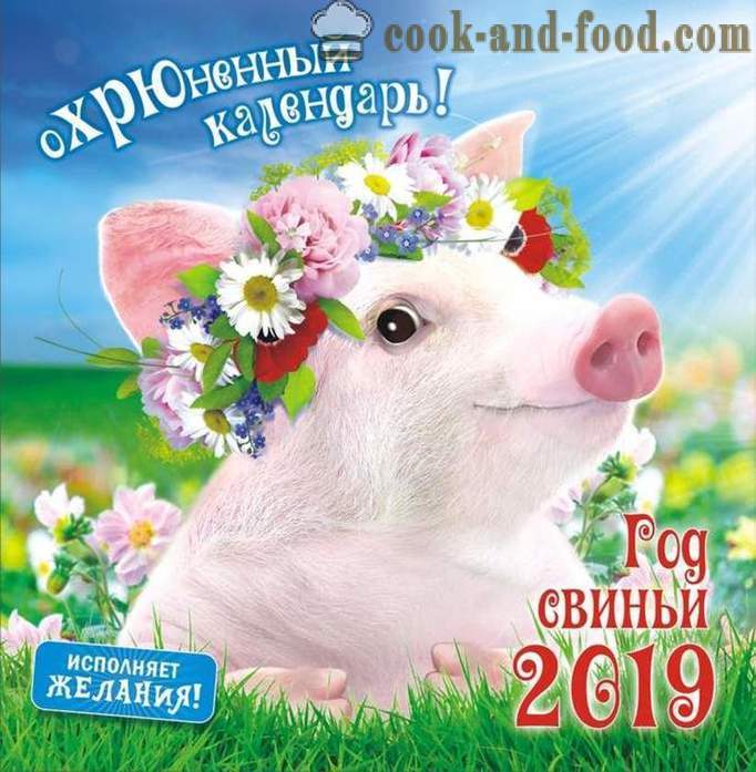 Kalender 2019 om året av gris med bilder - Ladda ner gratis julkalender med grisar och vildsvin