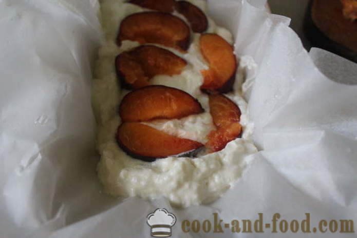 Cheesecake med persikor - hur man bakar en tårta med keso och persikor, med en steg för steg recept foton