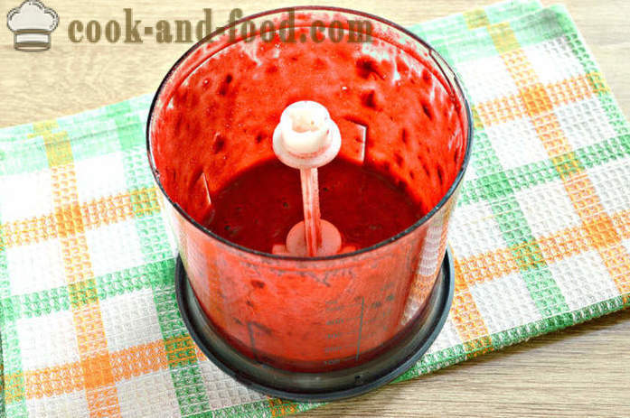 Cherry smoothie i en mixer - hur man gör en smoothie med mjölk och körsbär i hemmet, steg för steg recept foton