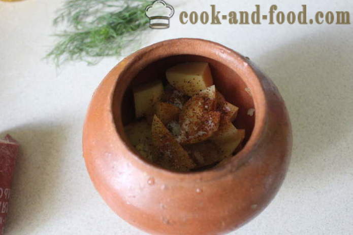 Potatis i potten i ugnen - läckra bakad potatis i potten, med en steg för steg recept foton