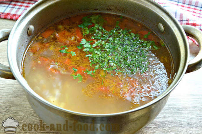 Soppa med konserverade ärtor och kål - hur man lagar soppa med kål och ärtor, ett steg för steg recept foton
