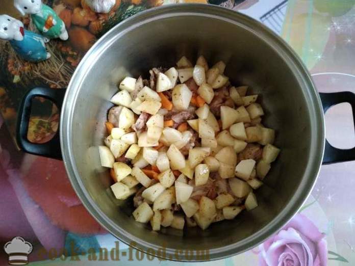 Kalops med potatis och zucchini - hur man lagar en läcker grönsaksgryta med zucchini, en steg för steg recept foton