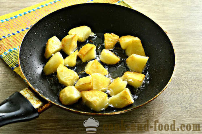 Varm sallad med potatis och majonnäs - hur man lagar en varm sallad på potatis, en steg för steg recept foton