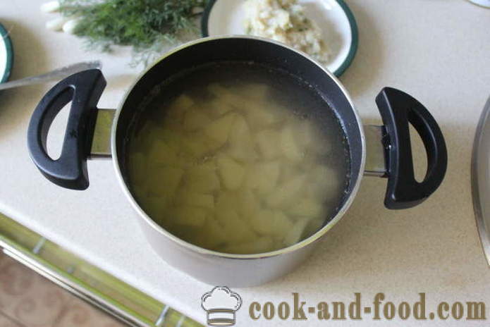 Spenatsoppa med grädde och dumplings - hur man lagar soppa med spenat frysta, steg för steg recept foton