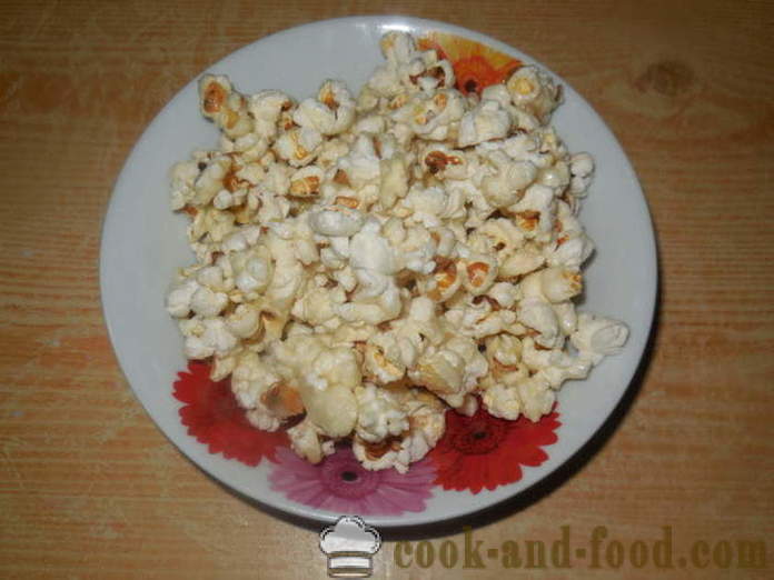 Salta och söta popcorn i en kastrull - hur man gör popcorn hemma på rätt sätt, steg för steg recept foton