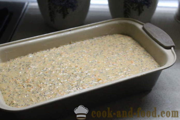 Enkel tårta med morötter och vallmofrön - hur man bakar en morotskaka i ugnen, med en steg för steg recept foton