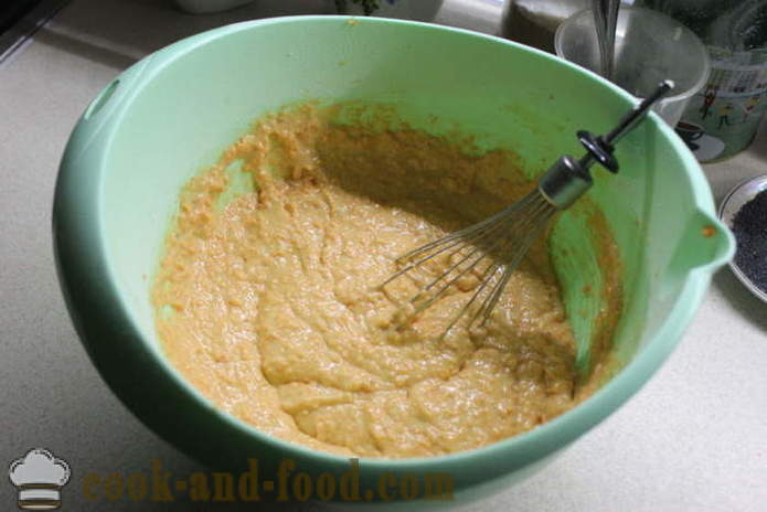Enkel tårta med morötter och vallmofrön - hur man bakar en morotskaka i ugnen, med en steg för steg recept foton