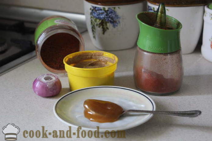 Honung senap sås för kyckling eller revben - hur man gör honungs senapssås för nötkött, ett steg för steg recept foton