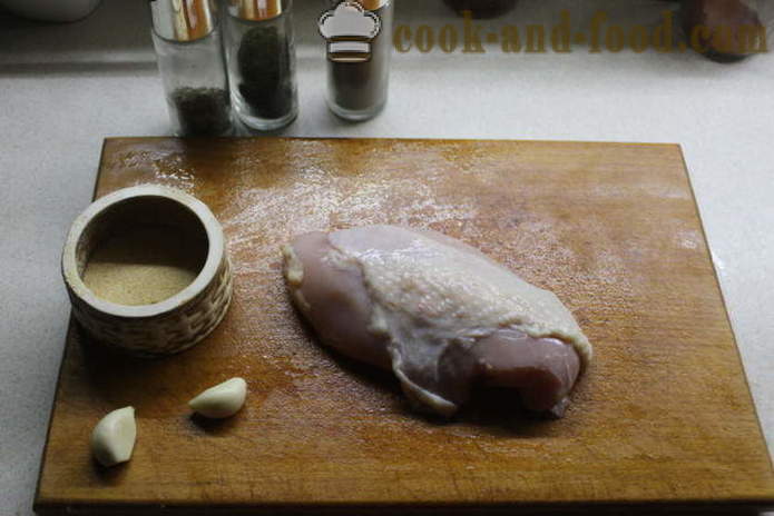 Bakad kycklingbröst med honung, vitlök och kryddor - hur man lagar kycklingbröst i ugnen, med en steg för steg recept foton