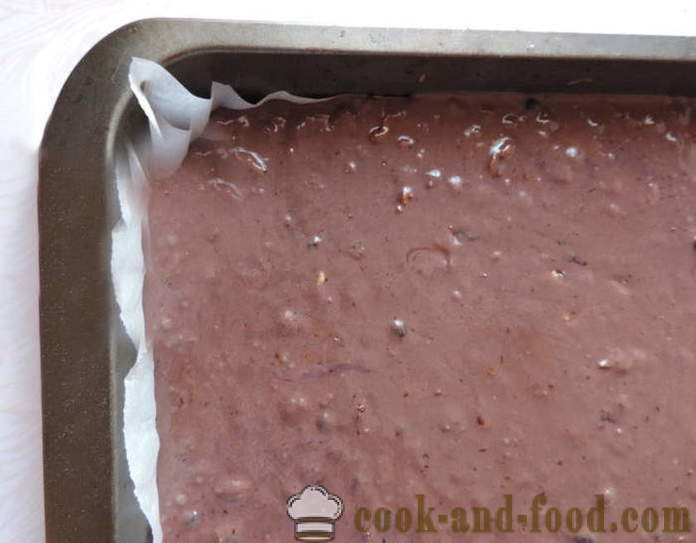 Blåbär tårta med valnötter - Hur man gör blåbärspaj med nötter och kakao, med en steg för steg recept foton