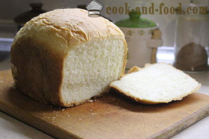 Mjölkvit bröd i brödmaskinen - hur man bakar bröd i mjölk, en steg för steg recept foton
