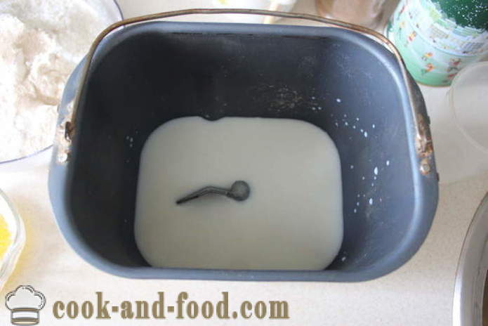 Mjölkvit bröd i brödmaskinen - hur man bakar bröd i mjölk, en steg för steg recept foton
