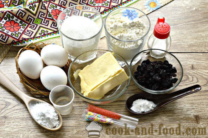 Påsk kaka-kaka med soda utan jäst och mjölk - hur man lagar kakor i formar i ugnen, med en steg för steg recept foton