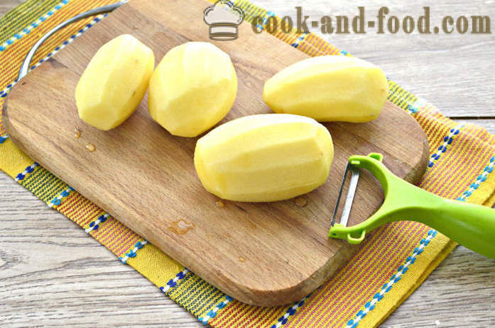 Potatis med majonnäs i ugnen - som bakade potatis i ugn med majonnäs, en steg för steg recept foton