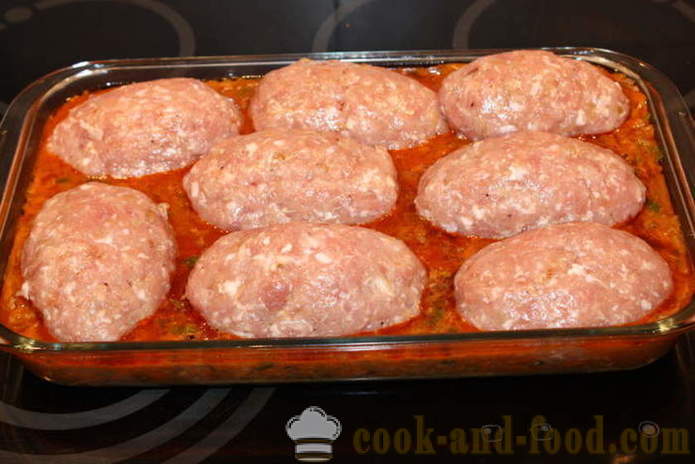 Bakade köttfärslimpa Köttfärs fyllda med - hur man lagar en köttfärslimpa i ugnen, med en steg för steg recept foton