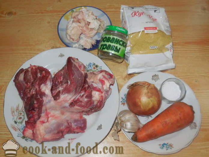Couscous med lamm i multivarka - hur man lagar couscous i multivarka med kött, en steg för steg recept foton