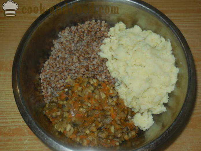 Kåldolmar med bovete, potatis och svamp - hur man lagar meatless fylld med bovete, en steg för steg recept foton