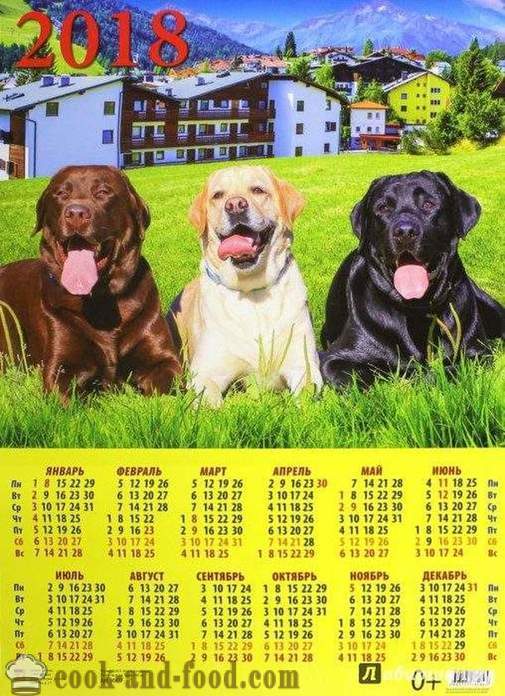 Kalender 2018 - År av hunden på den östra kalendern: ladda ner gratis julkalender med hundar och valpar.