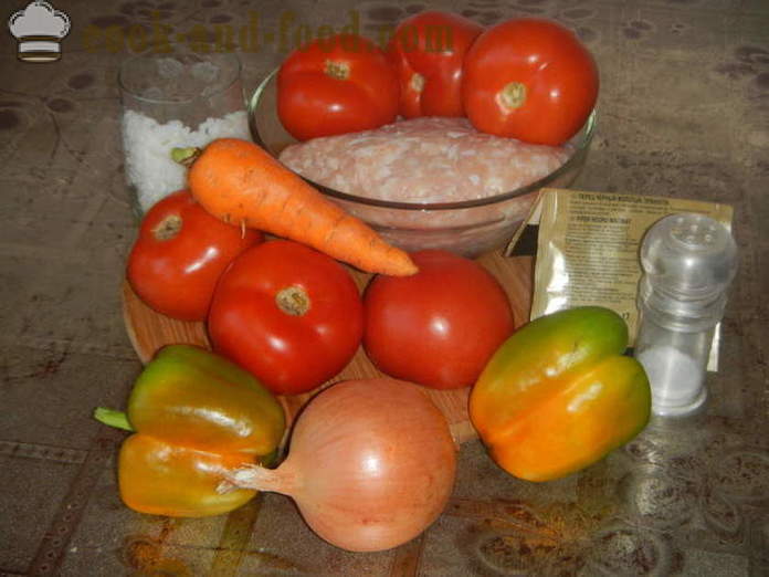 Tomater fyllda med köttfärs i ugnen - hur man gör fyllda tomater, en steg för steg recept foton