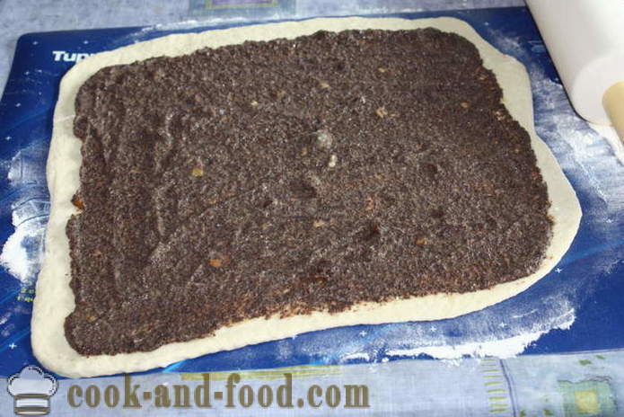 Vallmofrö kaka jäst-snigel - hur man gör vallmofrö kaka från jäst deg, en steg för steg recept foton