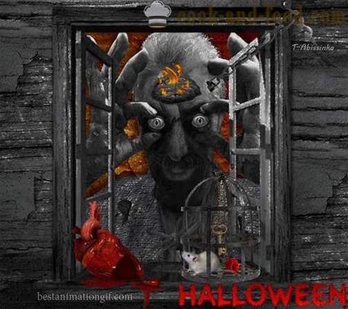 Scary Halloween kort med eftermiddagen - bilder och vykort för Halloween gratis