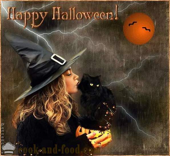 Scary Halloween kort med eftermiddagen - bilder och vykort för Halloween gratis