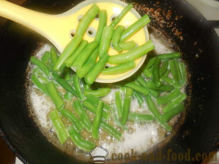 Gröna bönor i en kastrull - hur man lagar en läcker gröna bönor, en steg för steg recept foton