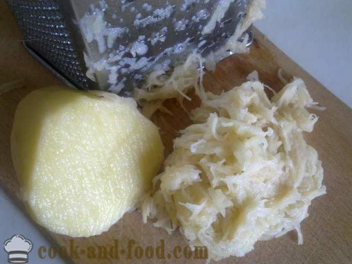 Gryta riven rå potatis med ost och vitlök - hur man lagar en läcker gryta av potatis i ugnen, med en steg för steg recept foton