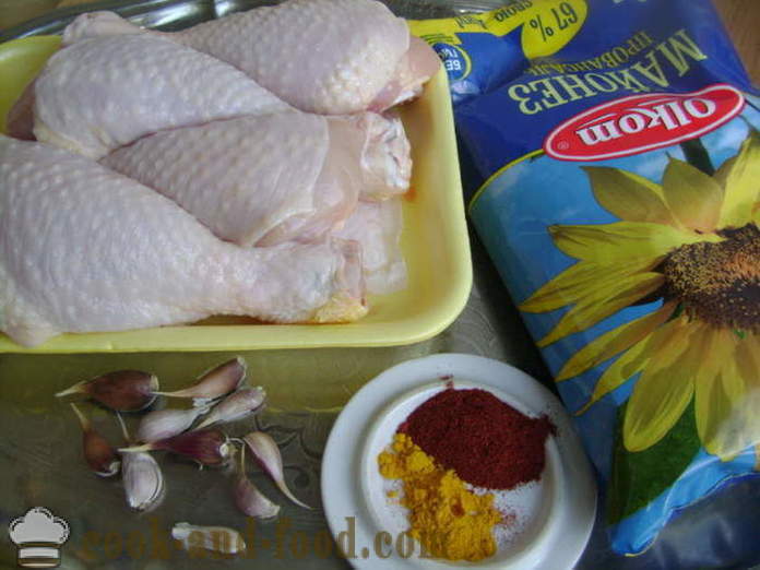 Bakade kycklingklubbor - hur man lagar en läcker kycklingklubbor i ugnen, med en steg för steg recept foton