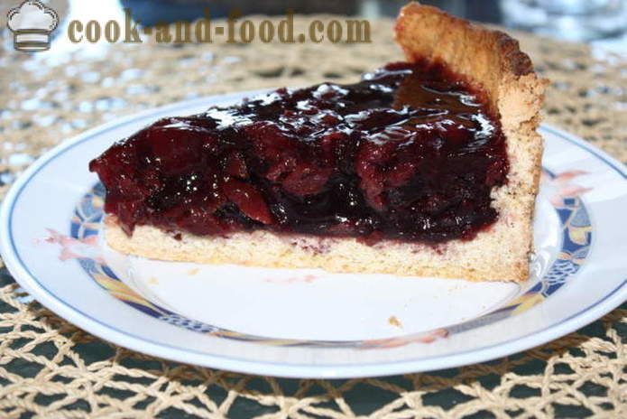 Sand Cherry Pie - hur man bakar en tårta med ett körsbär i ugnen, med en steg för steg recept foton