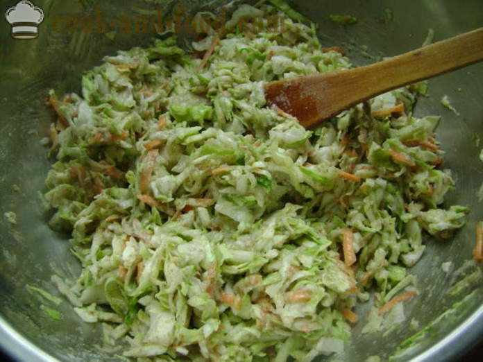 Vegetabiliska kotletter från unga kål och zucchini - hur man lagar kotletter på unga kål och zucchini, med en steg för steg recept foton