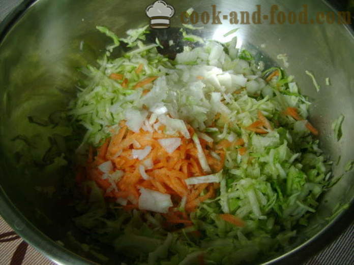Vegetabiliska kotletter från unga kål och zucchini - hur man lagar kotletter på unga kål och zucchini, med en steg för steg recept foton