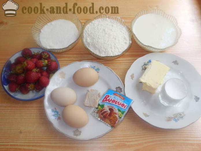 Vind kakor med jordgubbar - hur man lagar kakor med jordgubbar i ugnen, med en steg för steg recept foton