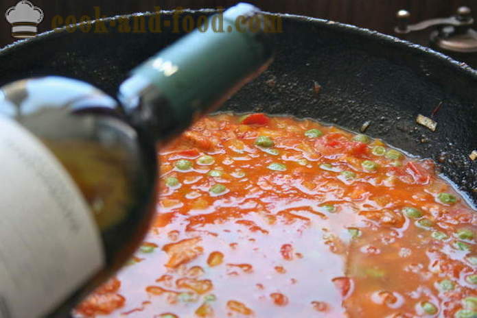 Classic paella med kyckling och skaldjur - hur man gör paella hemma, steg för steg recept foton