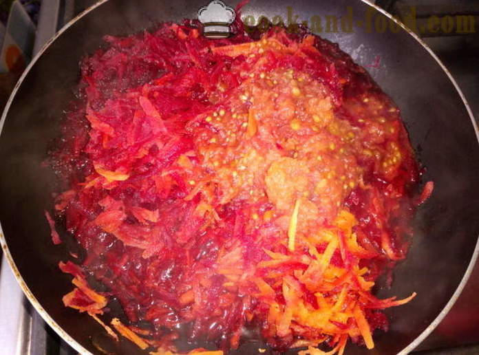 Soppa med rödbetor och inlagda tomater - hur man lagar soppa, en steg för steg recept foton