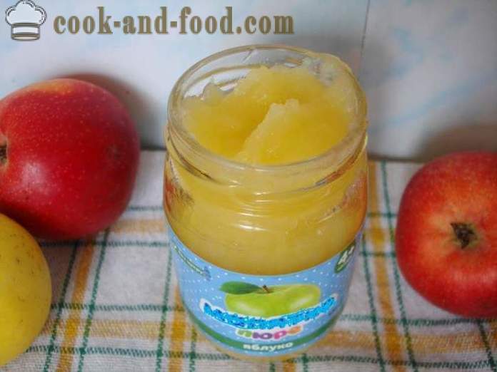 Baby äppelmos från färska äpplen - Hur man gör äppelmos barnet hemma, steg för steg recept foton