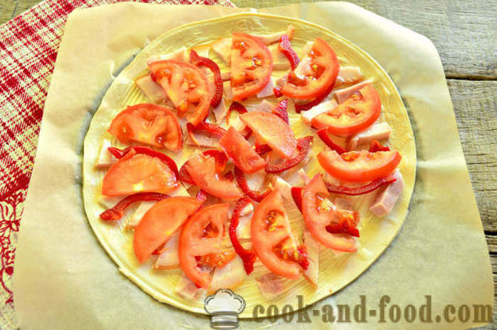 Pizza Puff Puff bakverk med bacon och peppar - hur man förbereder osyrat pizza från degen, en steg för steg recept foton