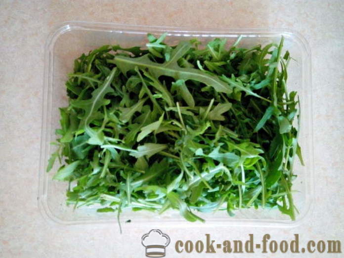 Den godaste sallad med ruccola och grönsaker - hur man förbereder en sallad av ruccola, ett steg för steg recept foton