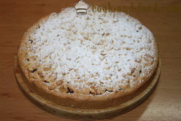 Sand paj med sylt och smula - hur man gör en sand tårta med sylt, marmelad eller sylt, ett steg för steg recept foton
