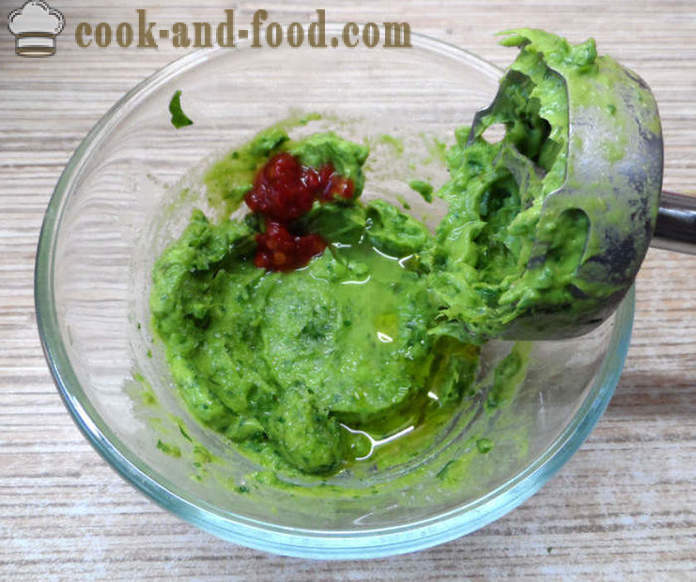 Grön guacamole sås classic - hur man gör guacamole avokado hemma, steg för steg recept foton
