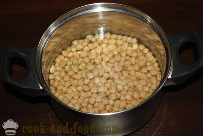 Chick-pea klistra hummus - matlagning hummus hemma, ett enkelt recept med ett foto