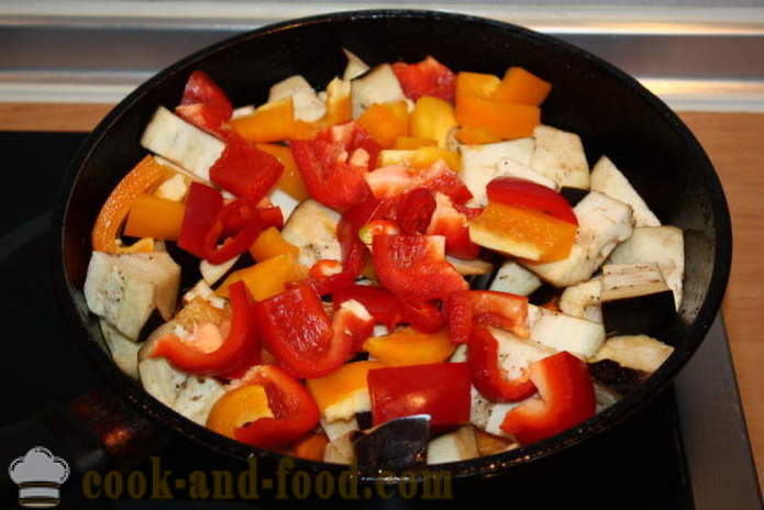 Brännande het grönsakssallad med aubergine - hur man lagar en varm grönsakssallad, poshagovіy recept med ett foto