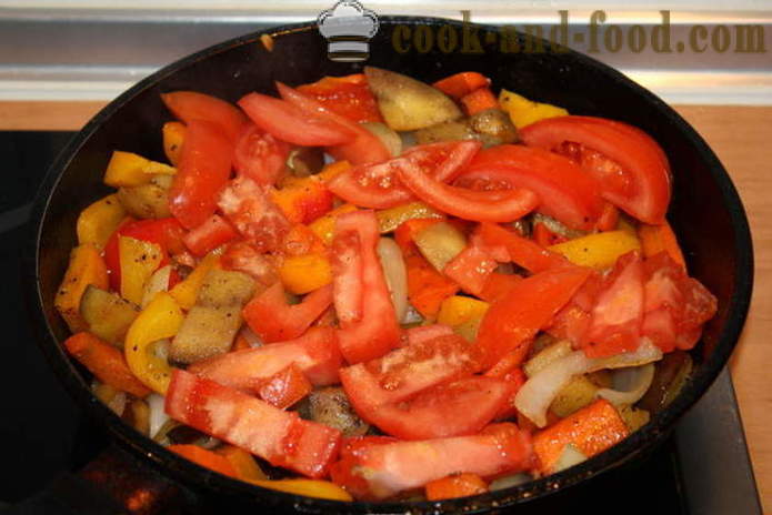 Brännande het grönsakssallad med aubergine - hur man lagar en varm grönsakssallad, poshagovіy recept med ett foto