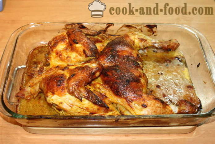 Bakad kyckling i ugnen - som en läcker bakad kyckling i ugnen, med en steg för steg recept foton